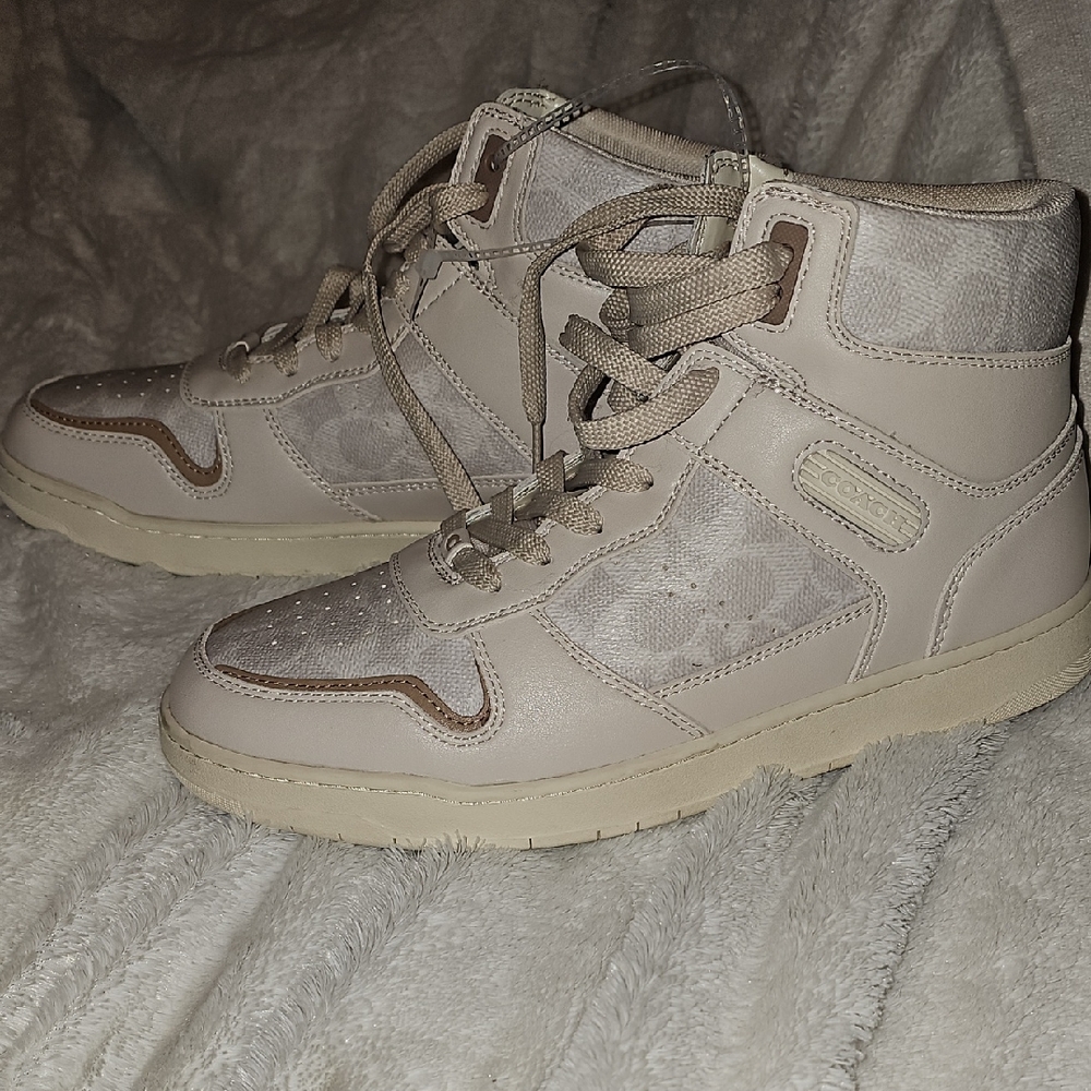 Coach Beige High-Top Sneakers